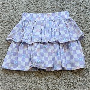 Garanimals Lavender Checkered Skirt with Floral Details